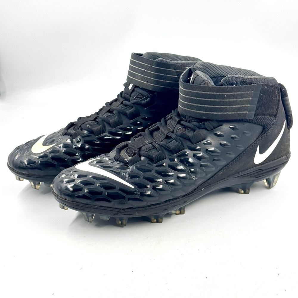 NIKE Force Savage Pro 2 Mid Football Cleats MEN SIZE 14 Black AH4000-002 EX COND